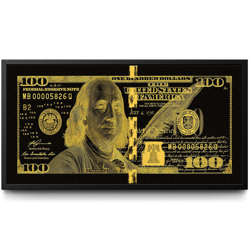Gold Benny v2 framed canvas art by The BLK Gallery