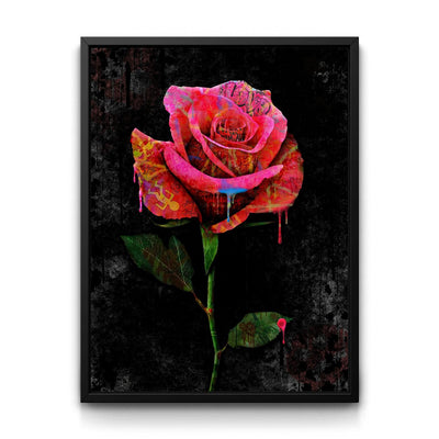 Graffiti Rose framed canvas art by The BLK Gallery