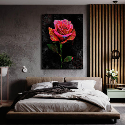 Graffiti Rose framed canvas art by The BLK Gallery