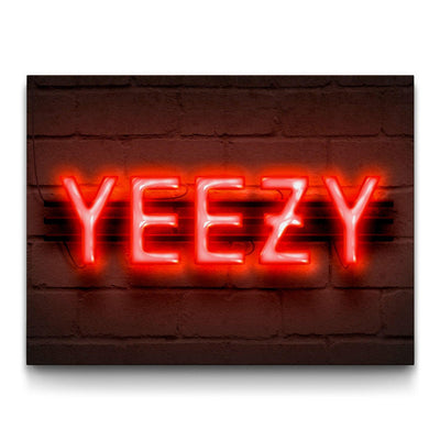 Neon Yeezy Sign framed canvas art by The BLK Gallery