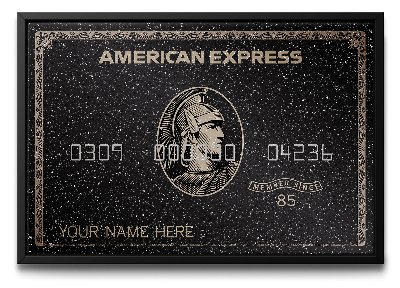 Diamond Dusted Custom American Express Black & Gold card