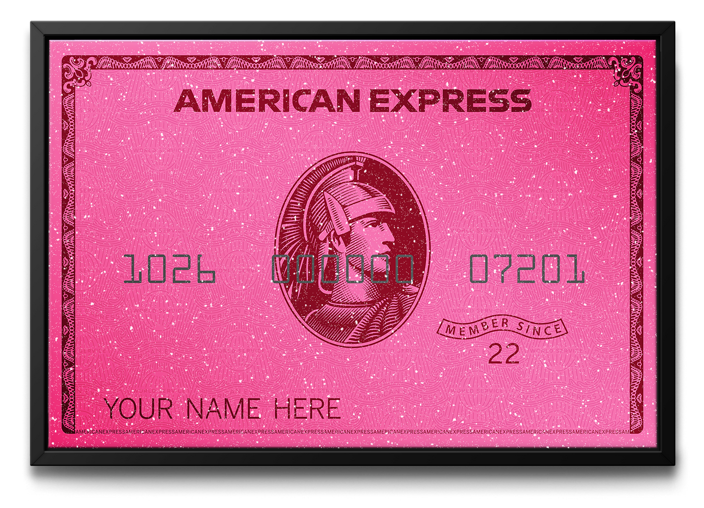 Diamond Dusted Custom American Express Hot Pink Card