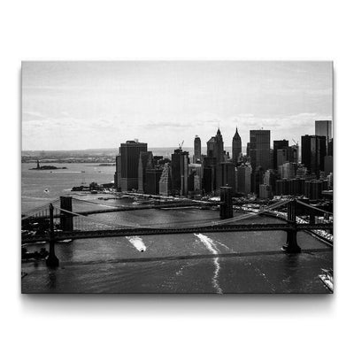 Black & White Bridges framed canvas art by The BLK Gallery