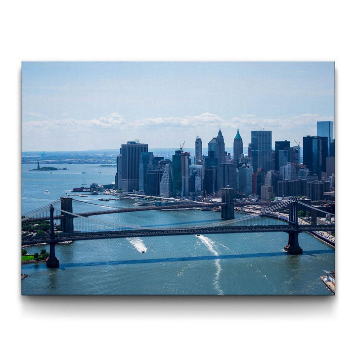 Blue &amp; White Bridges framed canvas art by The BLK Gallery