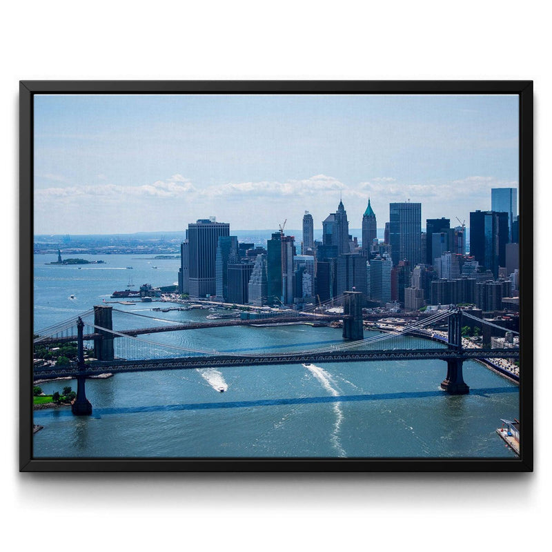 Blue & White Bridges framed canvas art by The BLK Gallery