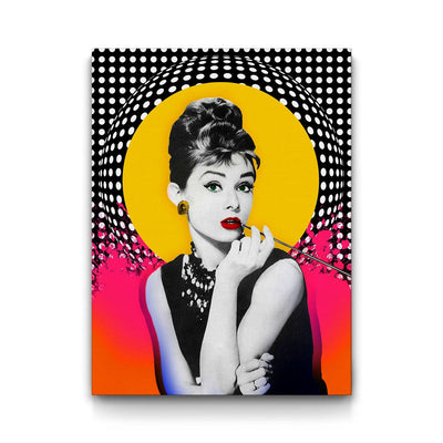 Breakfast with Audrey framed canvas art by The BLK Gallery