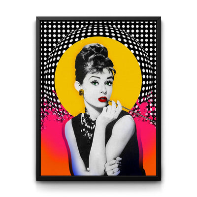 Breakfast with Audrey framed canvas art by The BLK Gallery