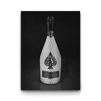 Diamond Ace of Spades Blanc framed canvas art by The BLK Gallery