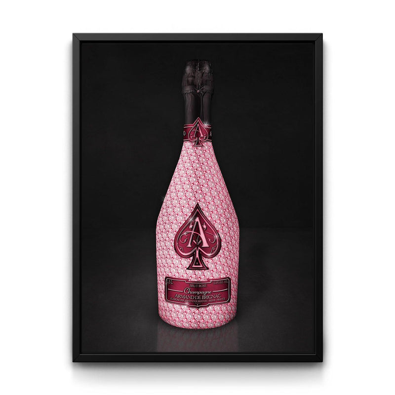 Diamond Ace of Spades Rosé framed canvas art by The BLK Gallery