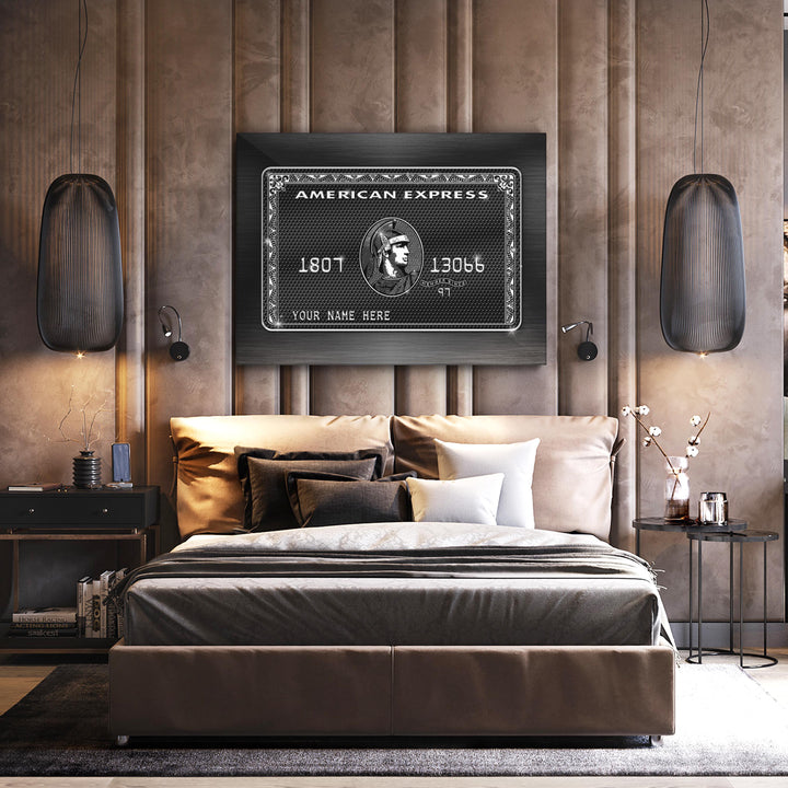 Diamond Amex Black Card framed canvas art by The BLK Gallery