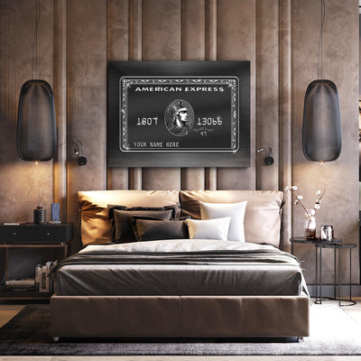 Diamond Amex Black Card framed canvas art by The BLK Gallery