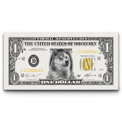 Doge Dollar framed canvas art by The BLK Gallery