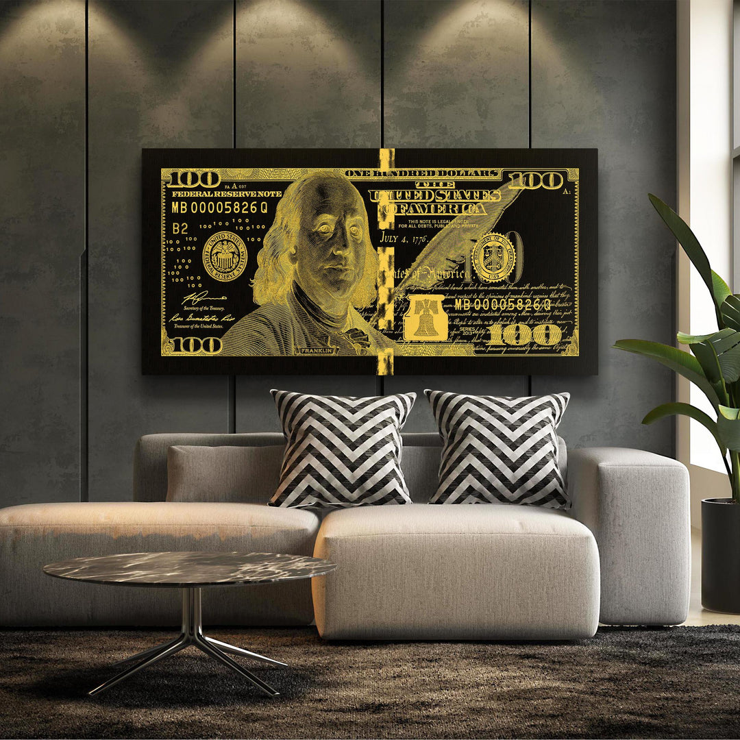 Gold Benny v2 framed canvas art by The BLK Gallery