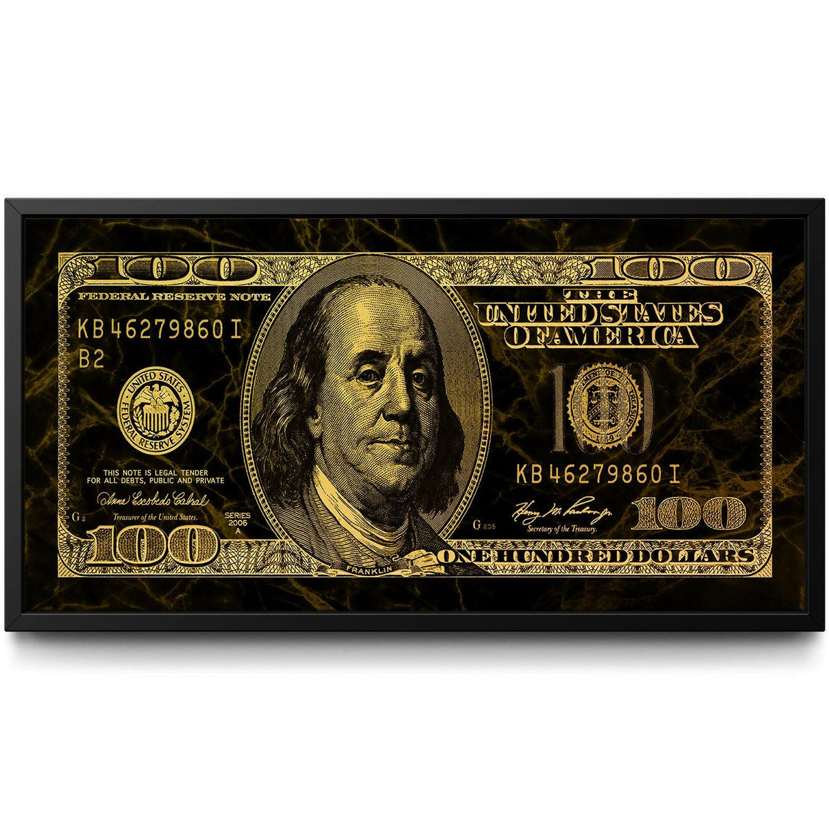 Gold Marble Benny OG framed canvas art by The BLK Gallery