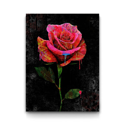 Graffiti Rose framed canvas art by The BLK Gallery