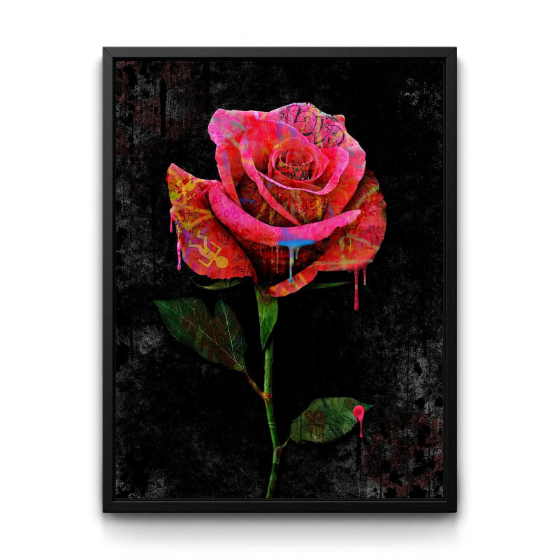 Graffiti Rose framed canvas art by The BLK Gallery