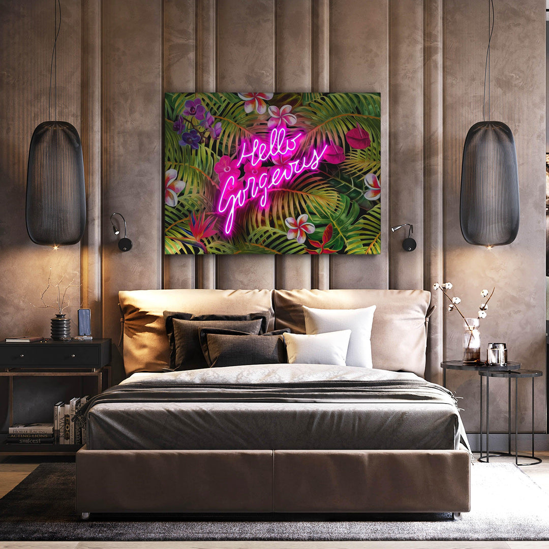 Hello Gorgeous framed canvas art by The BLK Gallery