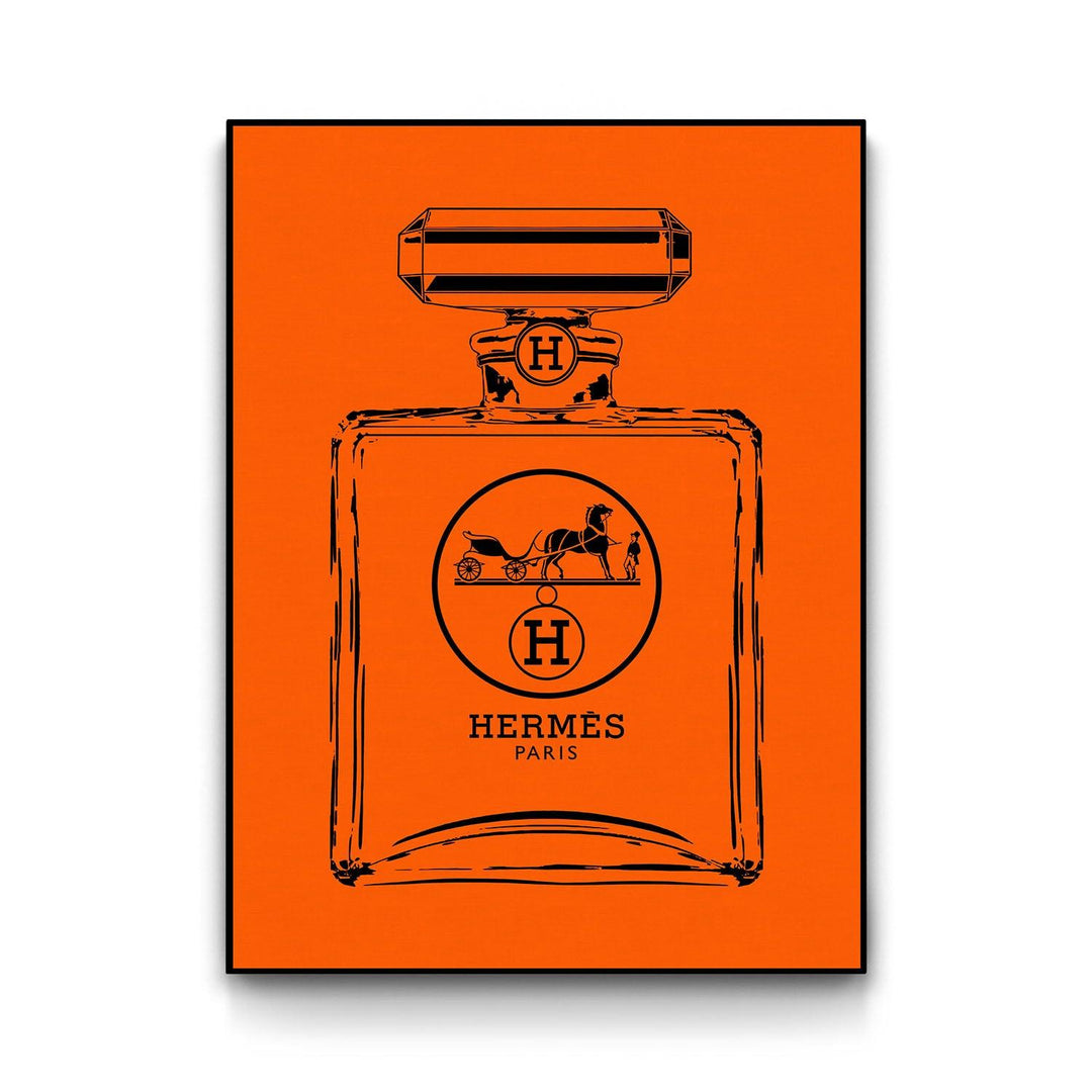 Hermès Bottle - Black framed canvas art by The BLK Gallery