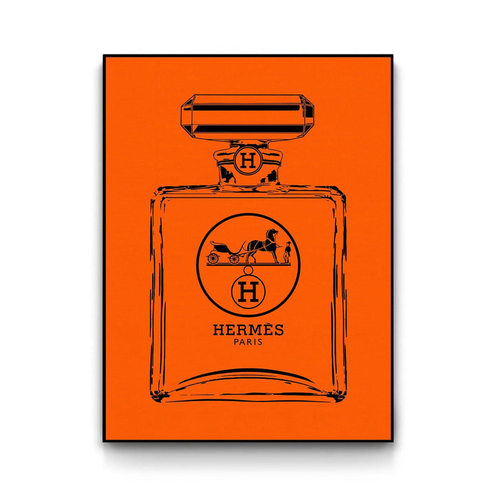 Hermès Bottle - Black framed canvas art by The BLK Gallery