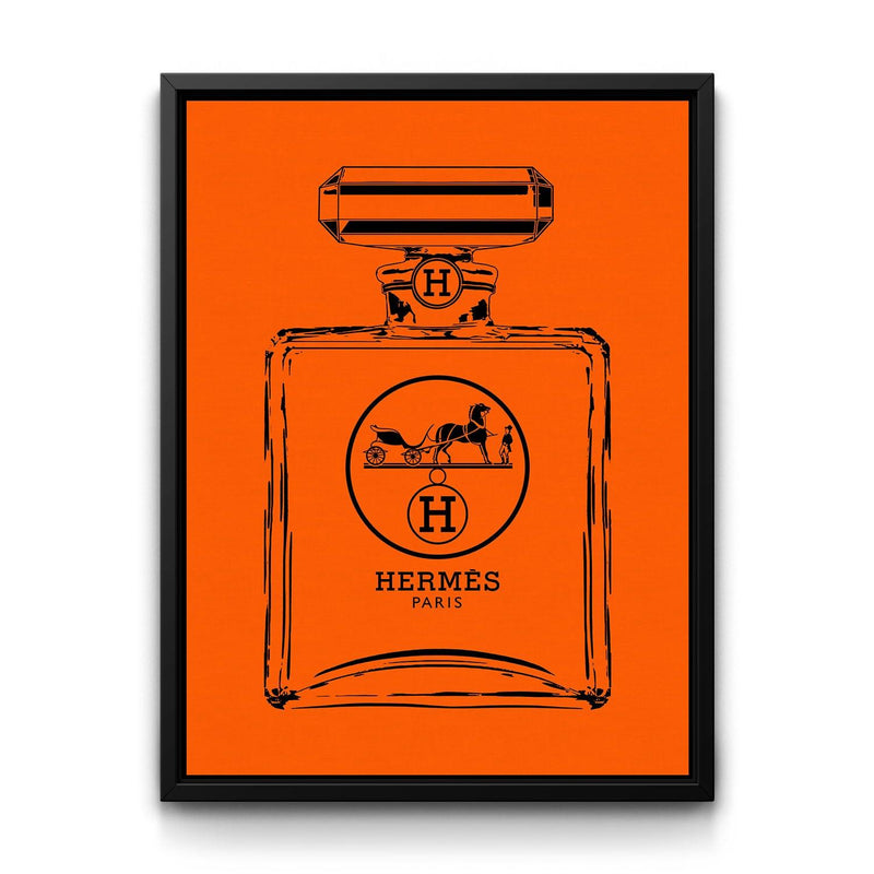 Hermès Bottle - Black framed canvas art by The BLK Gallery