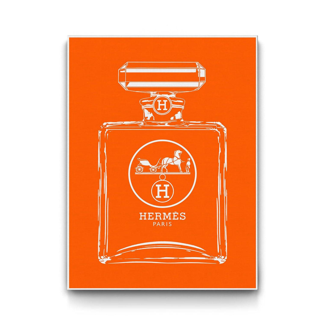 Hermès Bottle - White framed canvas art by The BLK Gallery