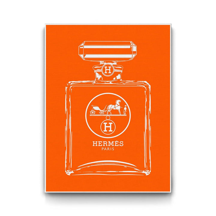 Hermès Bottle - White framed canvas art by The BLK Gallery
