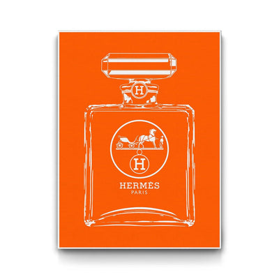 Hermès Bottle - White framed canvas art by The BLK Gallery