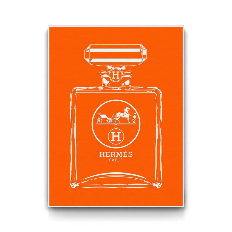 Hermès Bottle - White framed canvas art by The BLK Gallery