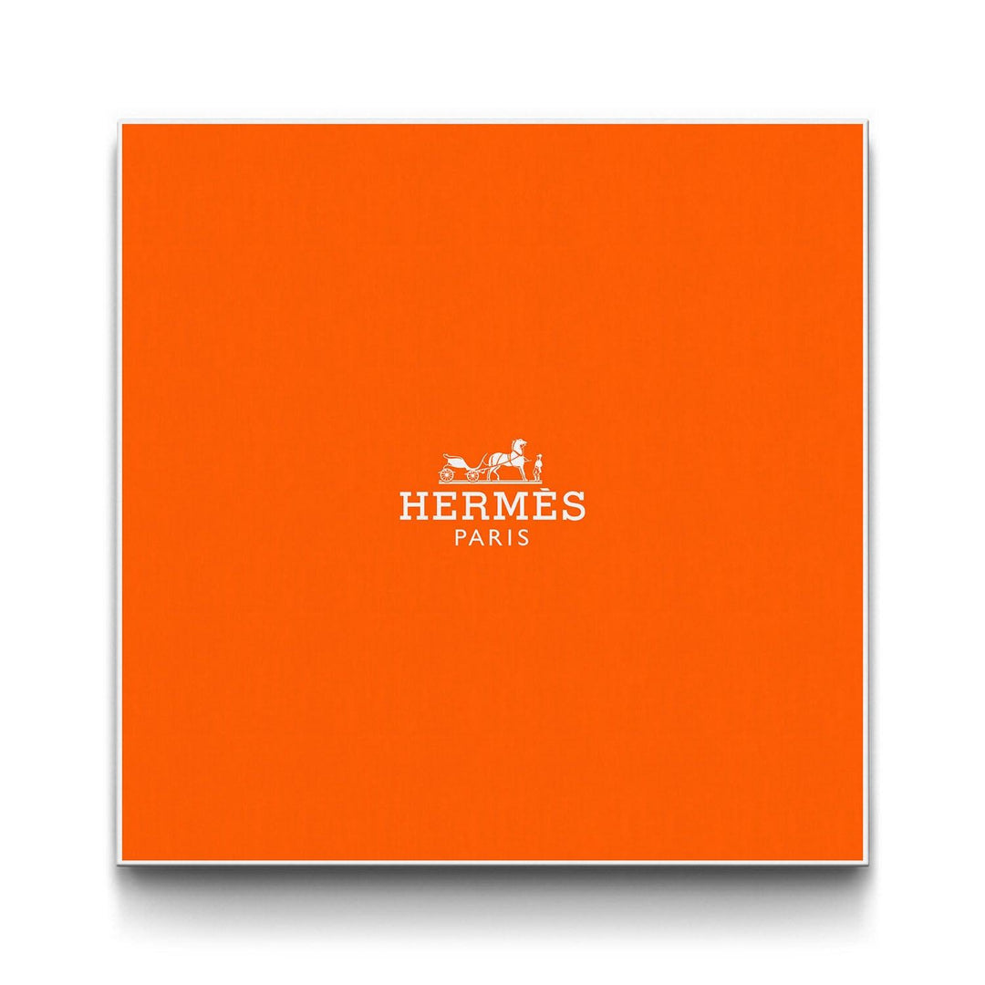 Hermès Box Art - White framed canvas art by The BLK Gallery