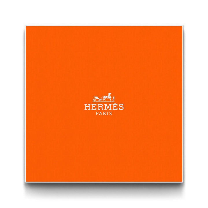 Hermès Box Art - White framed canvas art by The BLK Gallery