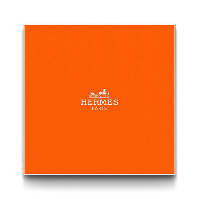 Hermès Box Art - White framed canvas art by The BLK Gallery