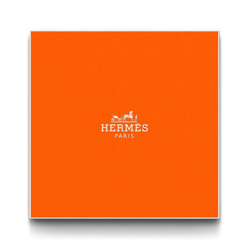 Hermès Box Art - White framed canvas art by The BLK Gallery