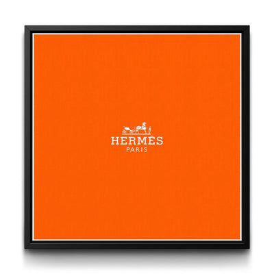 Hermès Box Art - White framed canvas art by The BLK Gallery