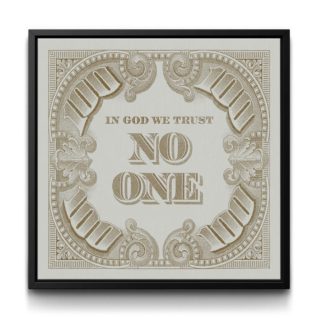I.G.W.T.N.O. - Beige framed canvas art by The BLK Gallery