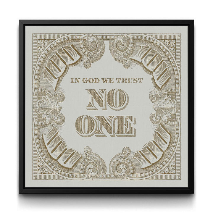 I.G.W.T.N.O. - Beige framed canvas art by The BLK Gallery