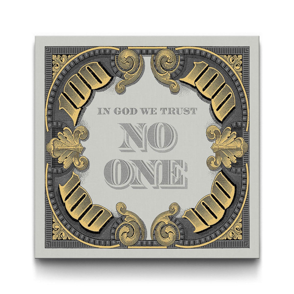 I.G.W.T.N.O. - Grey & Gold framed canvas art by The BLK Gallery