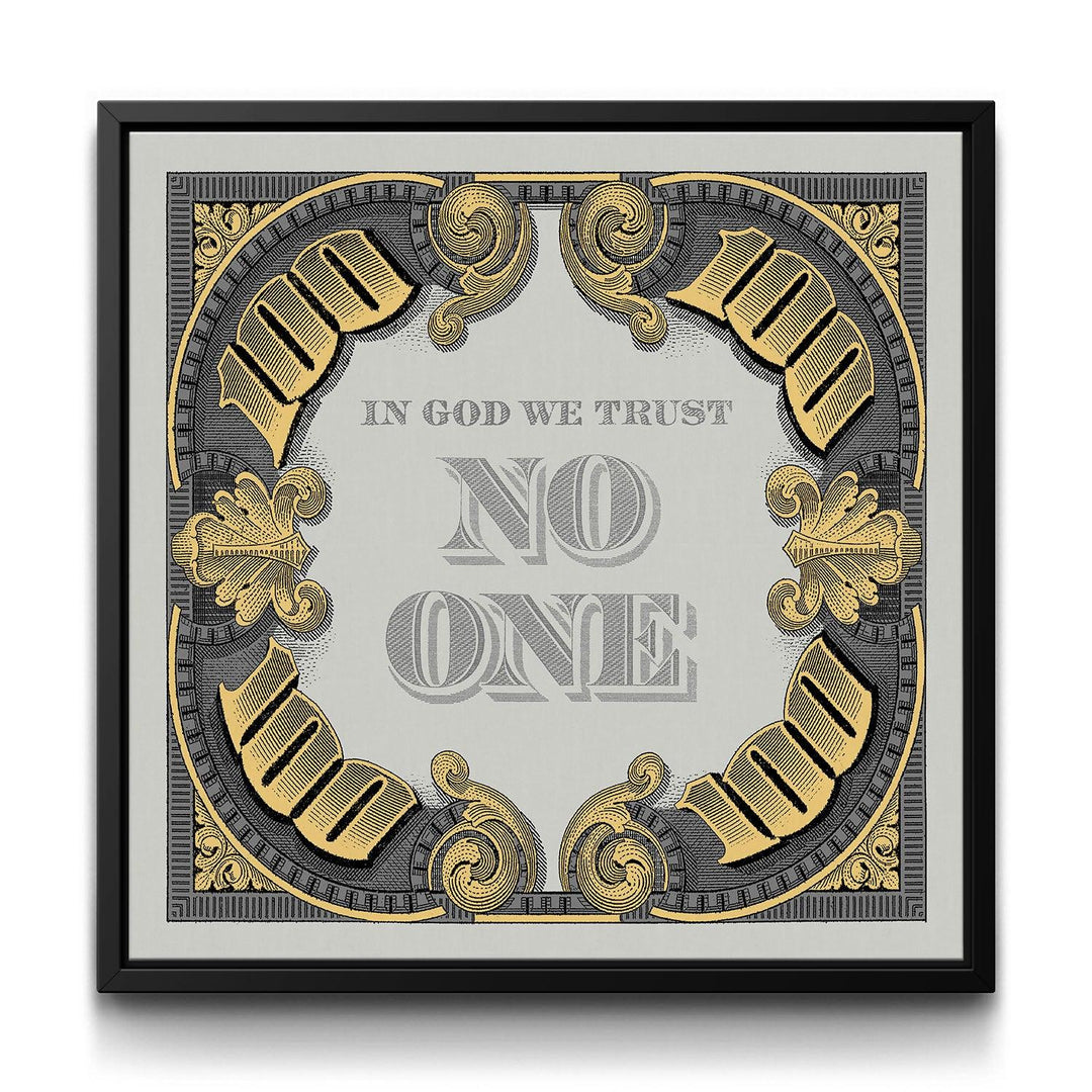 I.G.W.T.N.O. - Grey &amp; Gold framed canvas art by The BLK Gallery