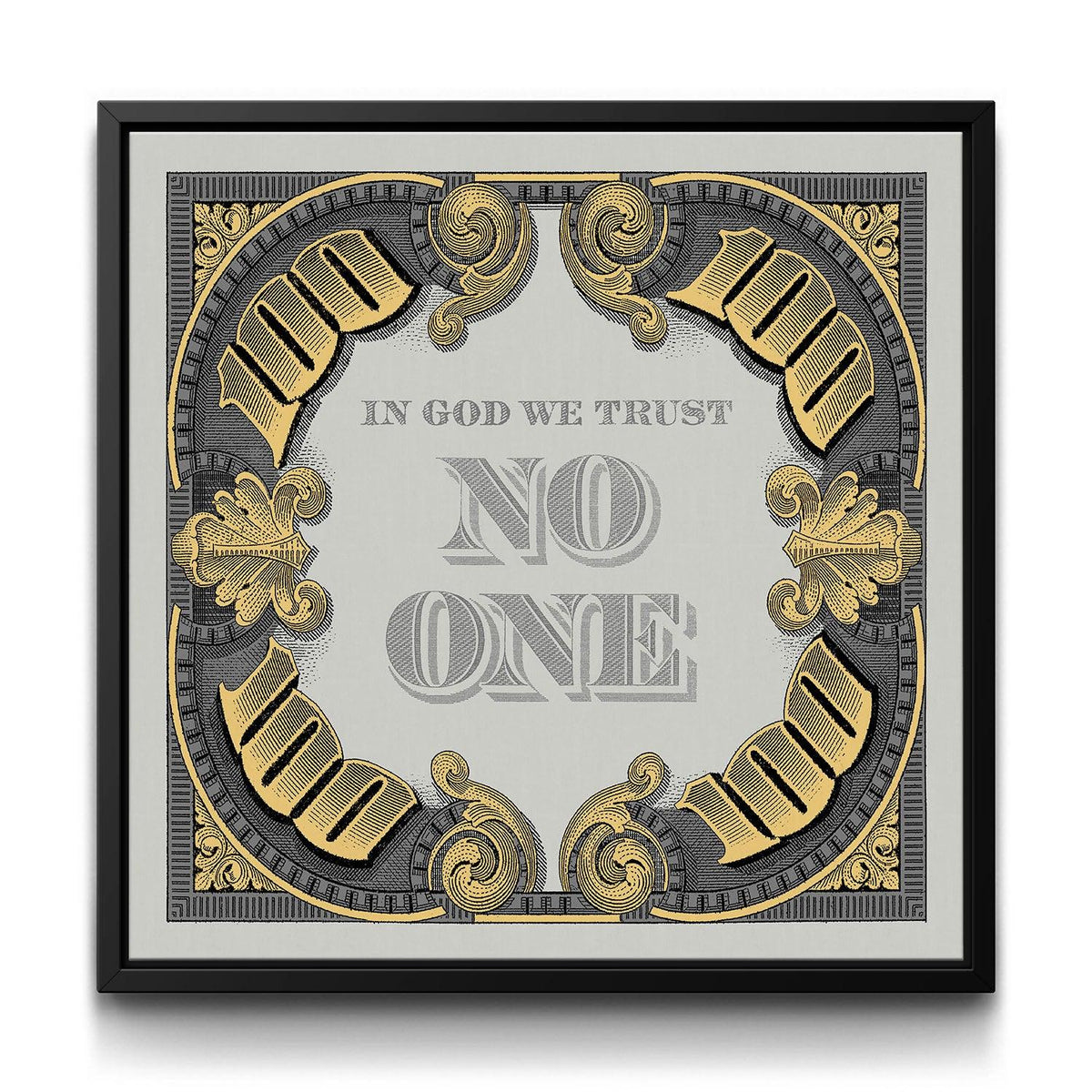 I.G.W.T.N.O. - Grey & Gold framed canvas art by The BLK Gallery