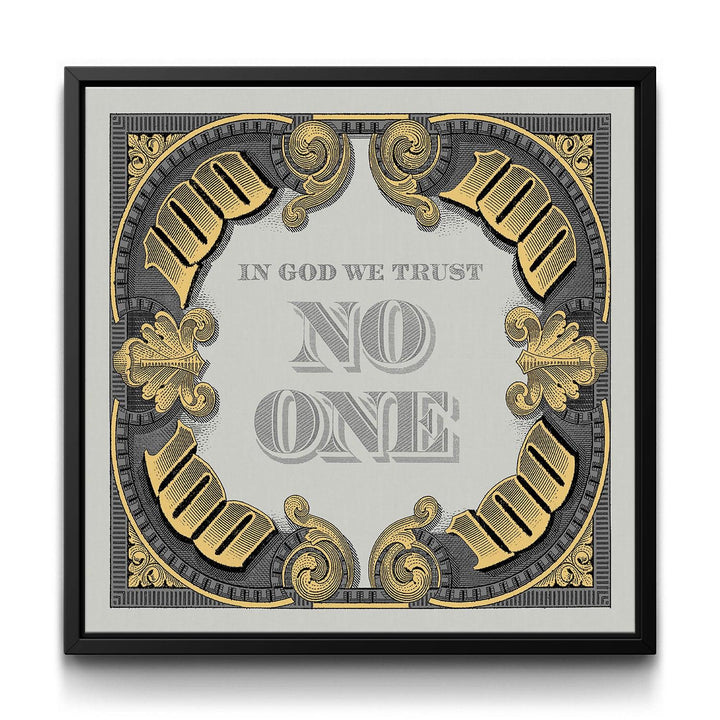 I.G.W.T.N.O. - Grey &amp; Gold framed canvas art by The BLK Gallery