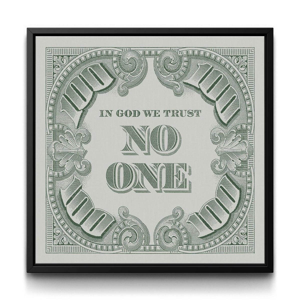 I.G.W.T.N.O. - Money Green framed canvas art by The BLK Gallery