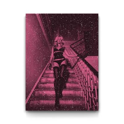 Kate Moss - Hot Pink framed canvas art by The BLK Gallery