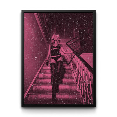 Kate Moss - Hot Pink framed canvas art by The BLK Gallery