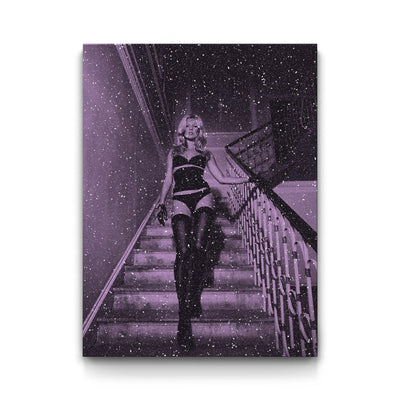 Kate Moss - Lilac framed canvas art by The BLK Gallery