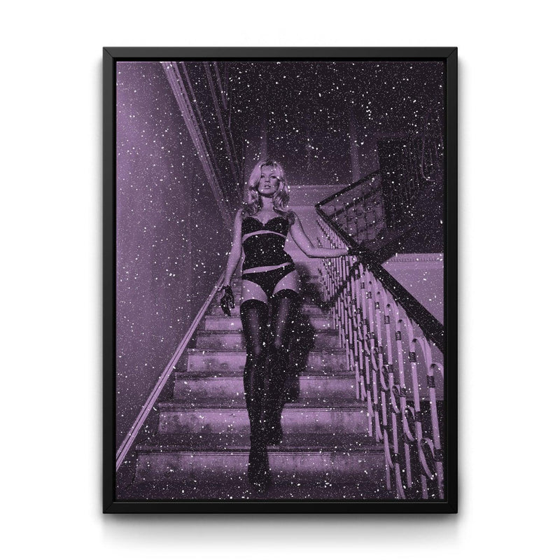 Kate Moss - Lilac framed canvas art by The BLK Gallery