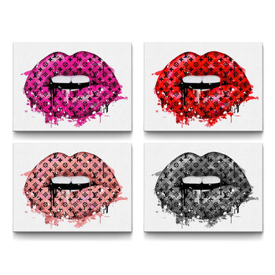 Lavish Lips - Bundle framed canvas art by The BLK Gallery