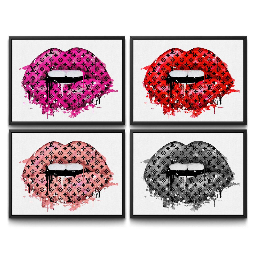 Lavish Lips - Bundle framed canvas art by The BLK Gallery