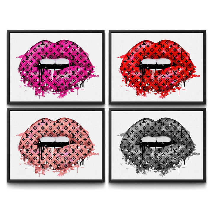 Lavish Lips - Bundle framed canvas art by The BLK Gallery