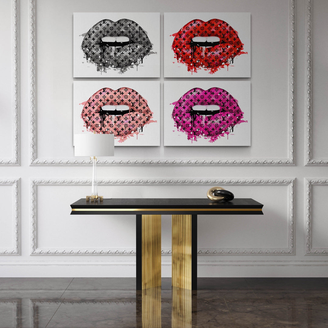 Lavish Lips - Bundle framed canvas art by The BLK Gallery