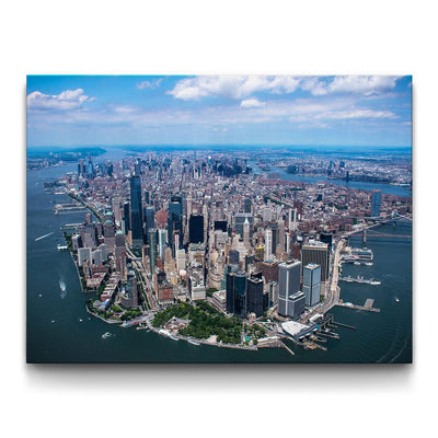 Manhattan framed canvas art by The BLK Gallery