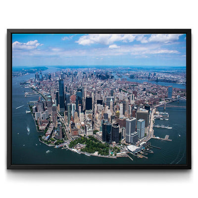 Manhattan framed canvas art by The BLK Gallery